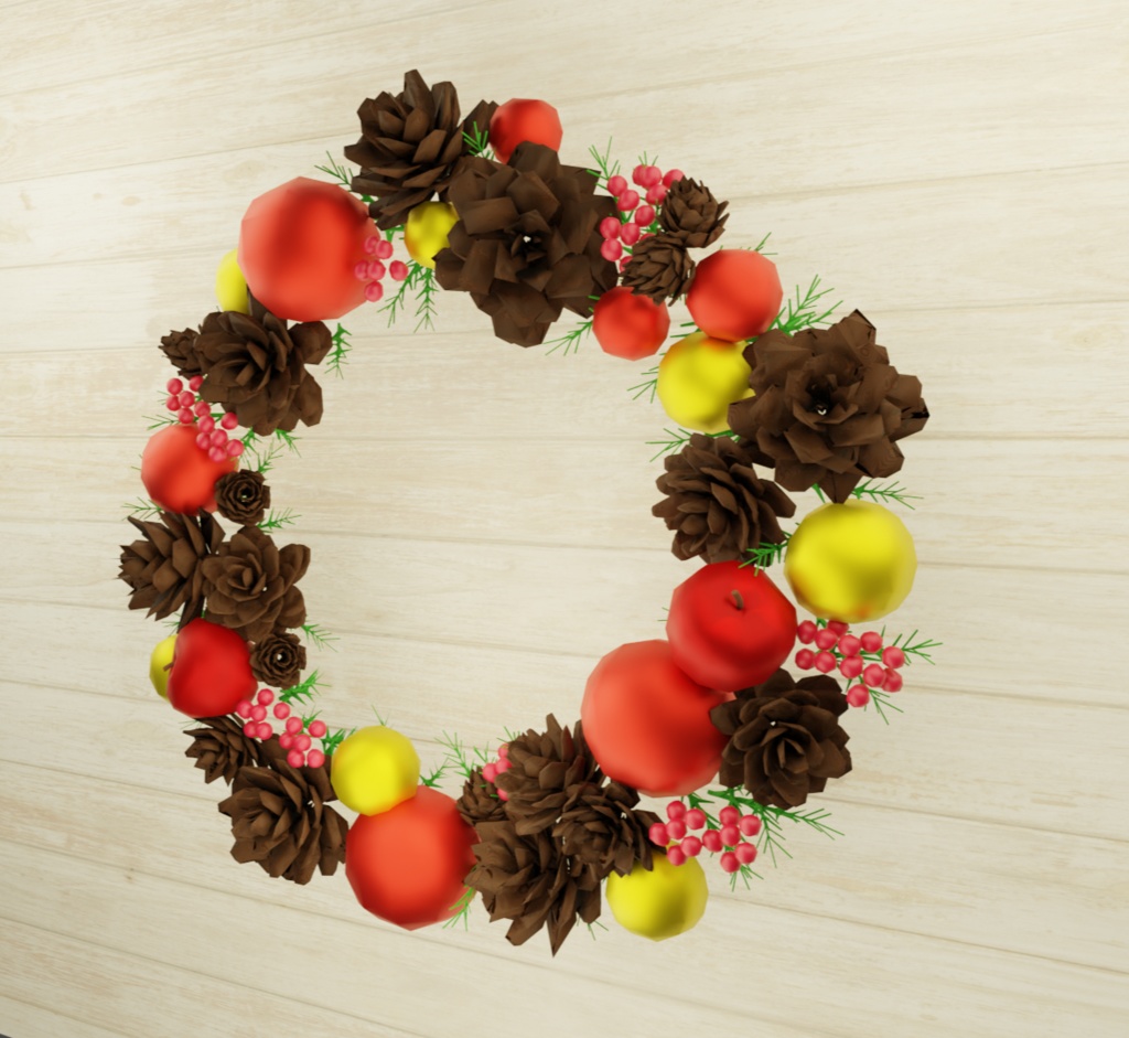 【3Dデザイン】クリスマスリース パターン2 小物