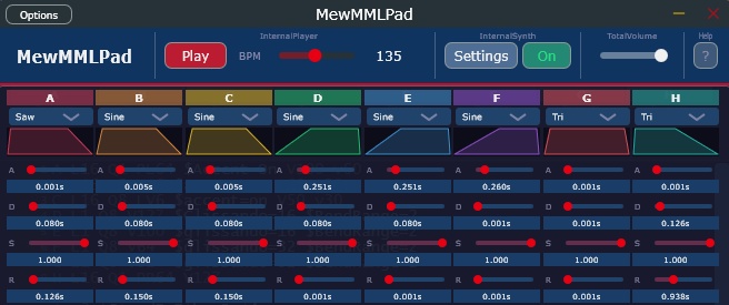 MewMMLPad (Windows版 Standalone実行ファイル + VST3 プラグイン)