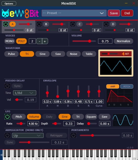 Mew8Bit (80〜90年代のレトロゲームサウンド VSTi)