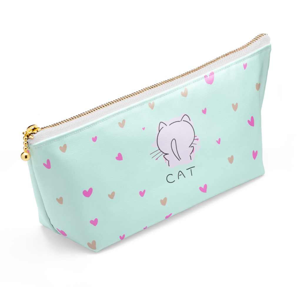 ねこぽーち(薄緑)