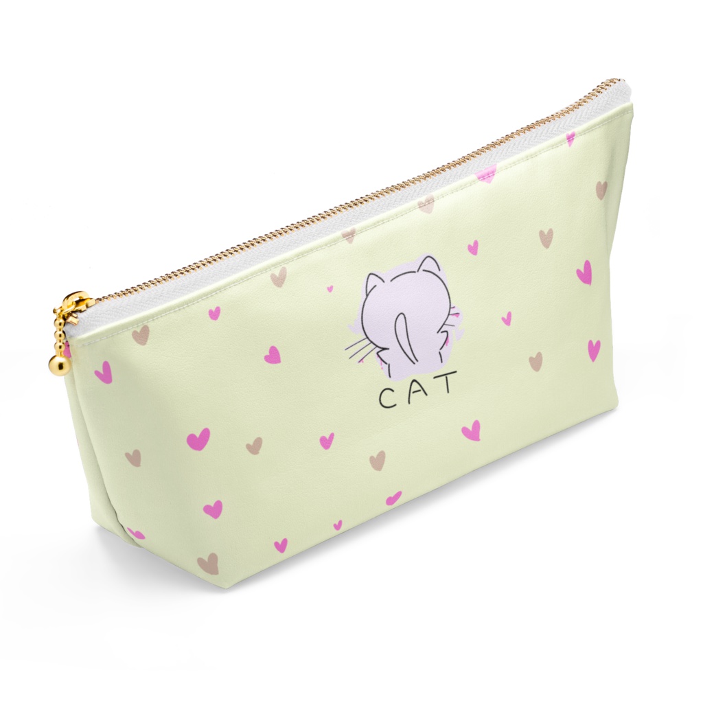 ねこぽーち(薄黄)