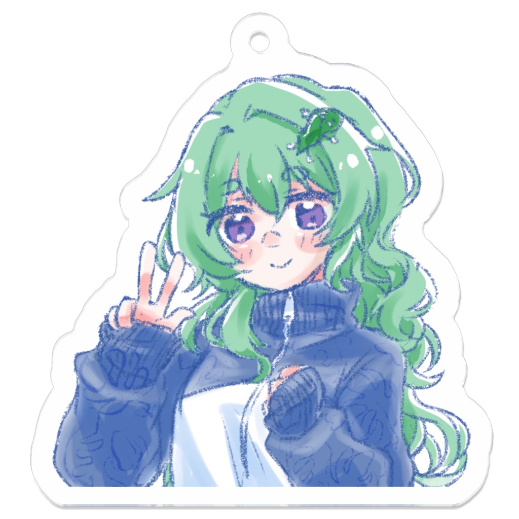 笈椎わかめキーホルダー（ロング髪）