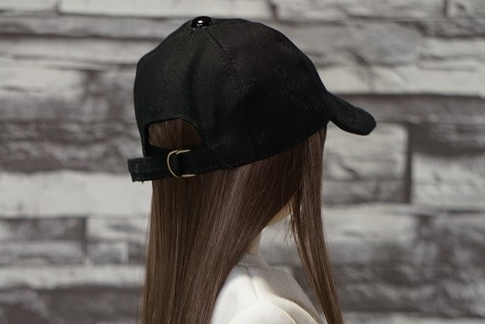 無地ベースボールキャップ【黒】DD・MDD・SDサイズ(調節可能)