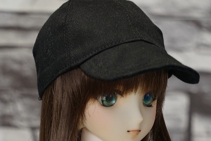 無地ベースボールキャップ【黒】DD・MDD・SDサイズ(調節可能)