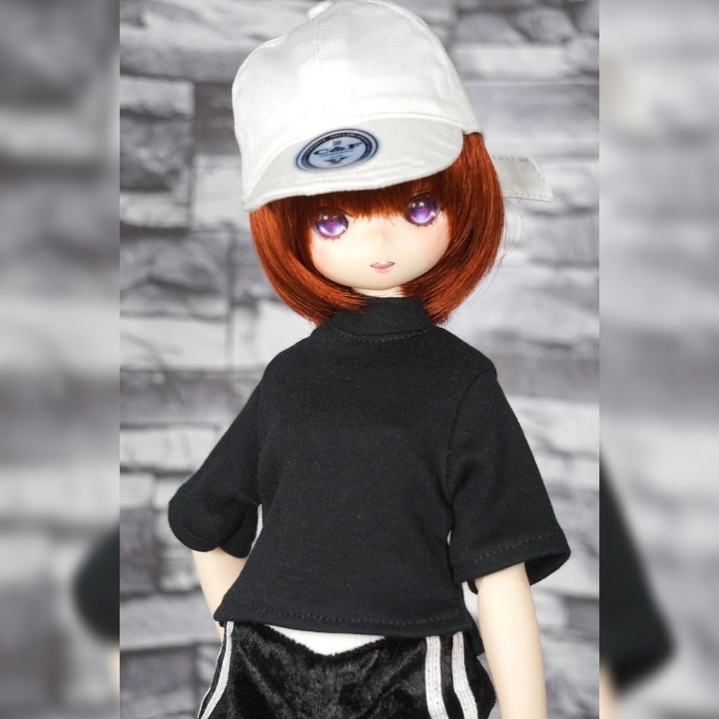 五分袖ハイネックTシャツMDDサイズ《ブラック》