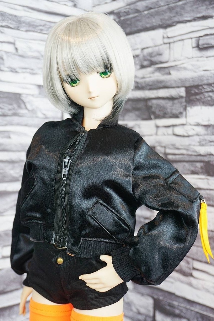 DDサイズ　MA-1ショート丈（ブラック×ネオン）