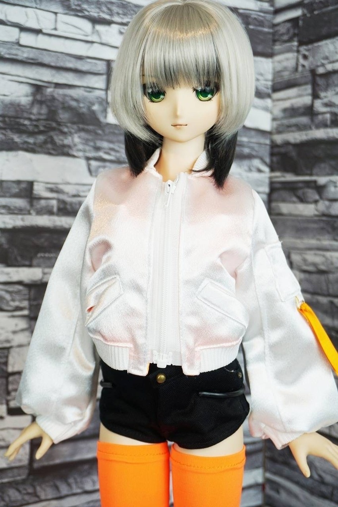 DDサイズ MA-1ショート丈(ホワイト×ネオン)