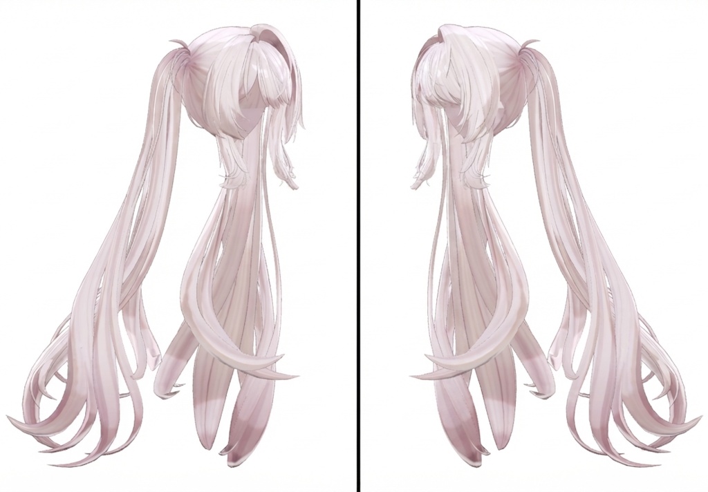 ✨期間限定SALE✨ ¥850 → ¥400【VRC Hair】【Melty Long Wave Twin tails】【メルティウェーブロングツインテール】