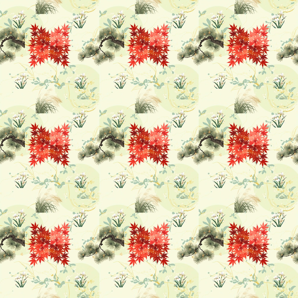 琳派草花文デジタルペーパー