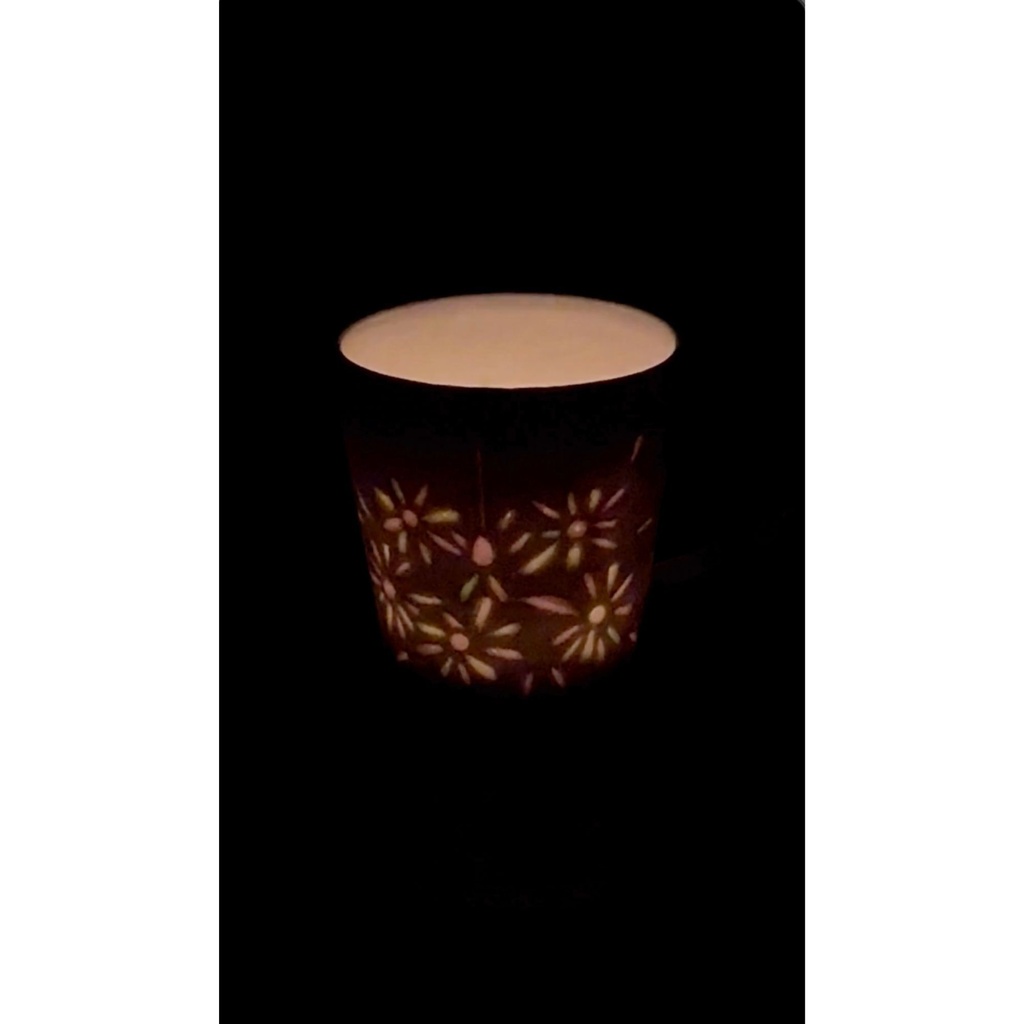 リール動画キャンドルホルダー 蛍彫り線香花火マグカップ