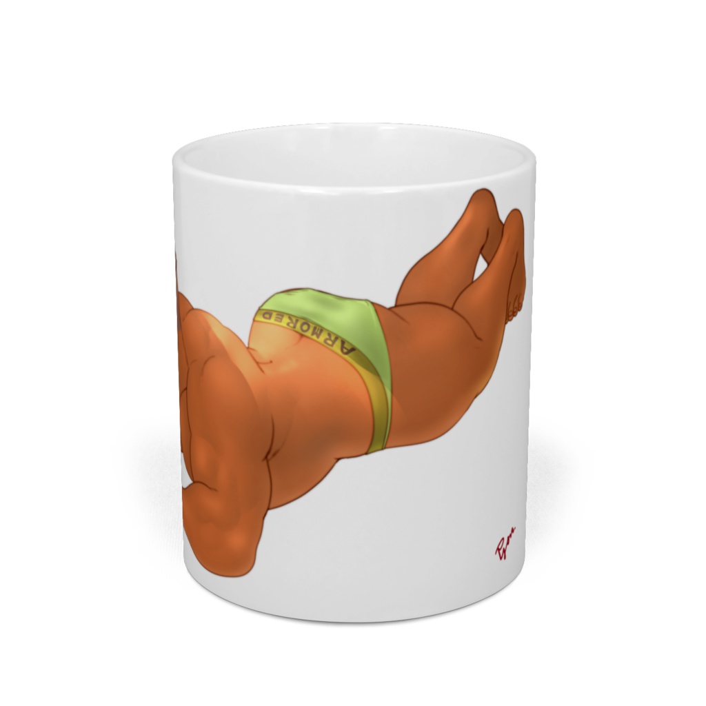 メールを読む青年 マグカップ