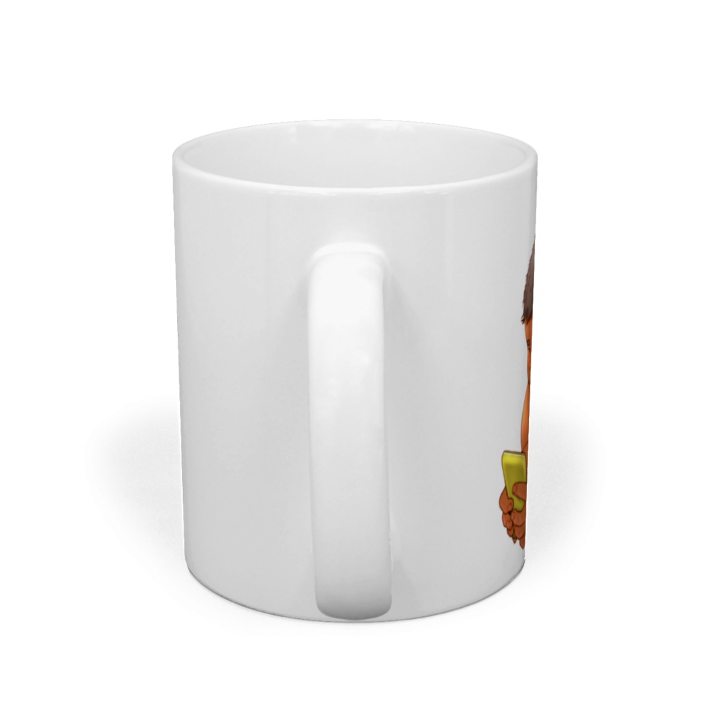 メールを読む青年 マグカップ