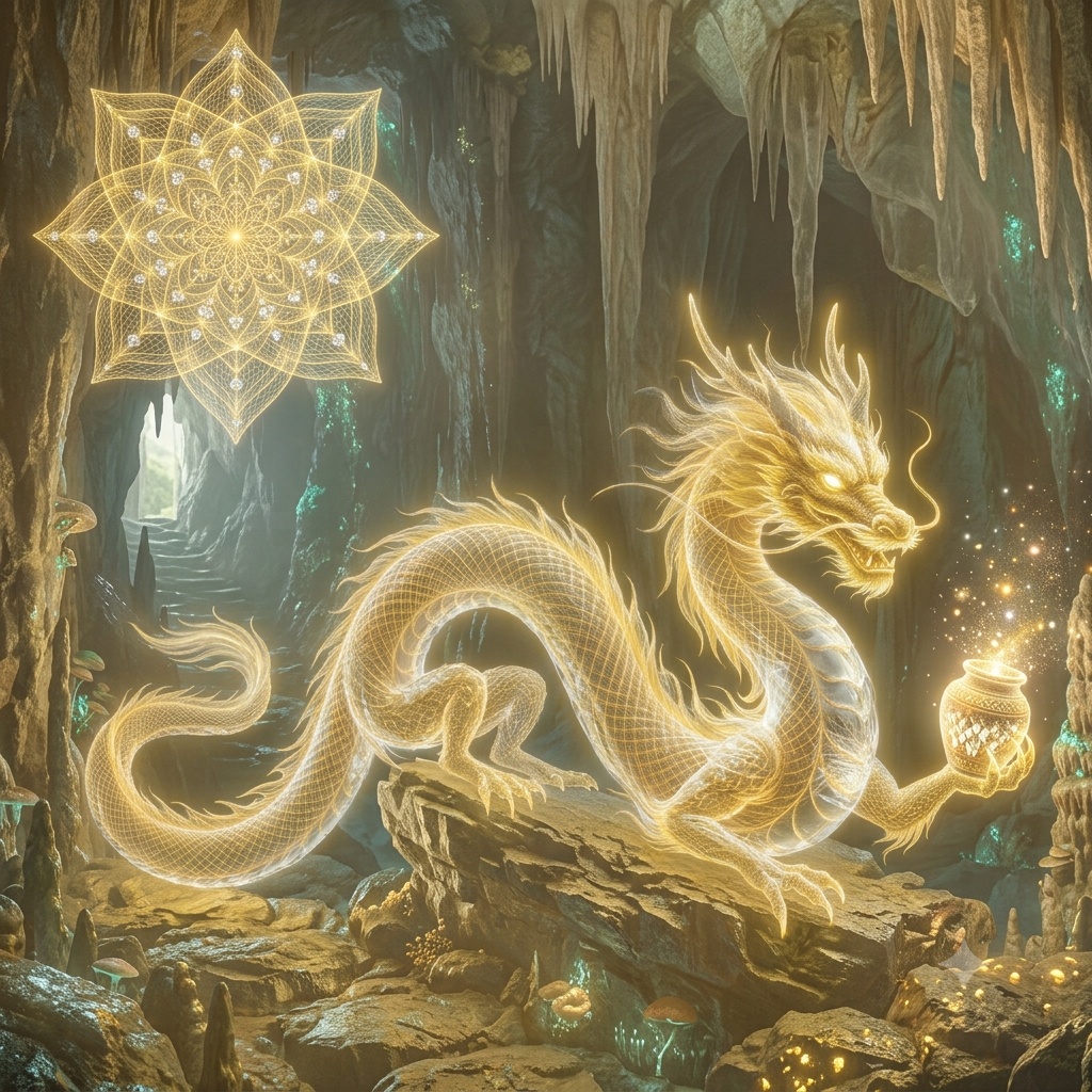 洞窟の中の金龍