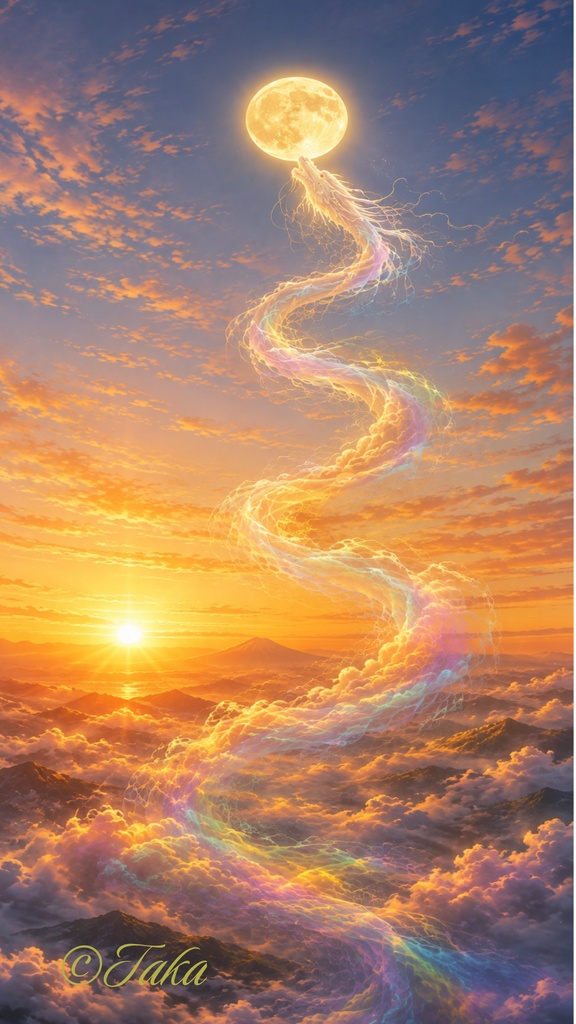 光の道 ― 朝・昼・夜 ―幻想虹龍と光
