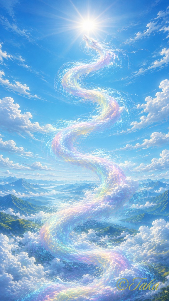光の道 ― 朝・昼・夜 ―幻想虹龍と光