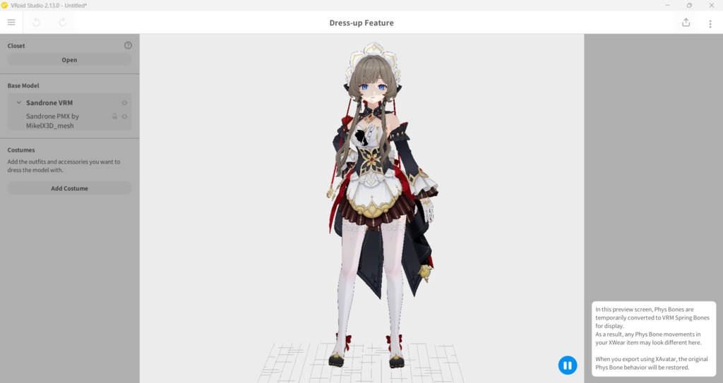 Sandrone VRM,Vroid,PMX MMD Download