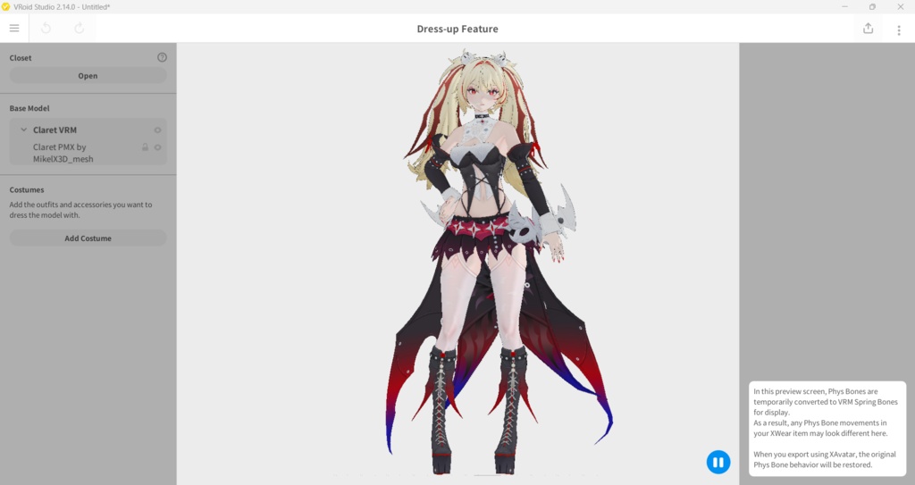 Claret VRM,Vroid,PMX MMD Download