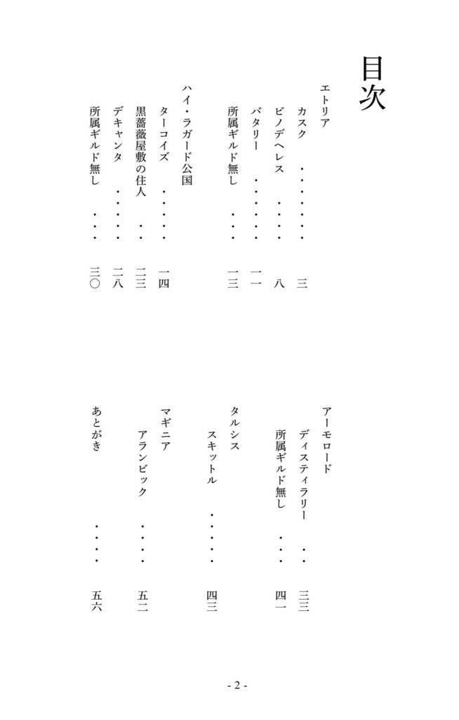 【世界樹自ギルド設定資料集】世界樹迷宮探索許可およびミッション受諾有資格ギルド一覧兼冒険者名簿