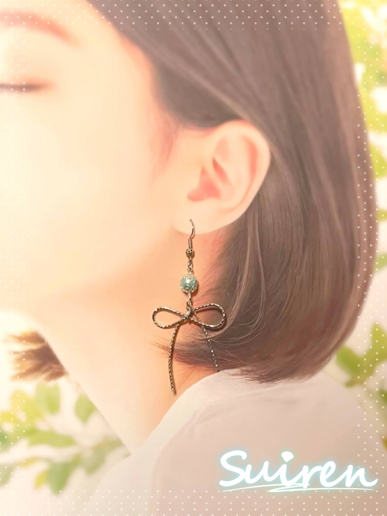 翠恋オリジナルピアス01【ハンドメイドアクセサリー】