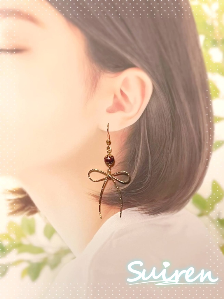 翠恋オリジナルピアス03【ハンドメイドアクセサリー】