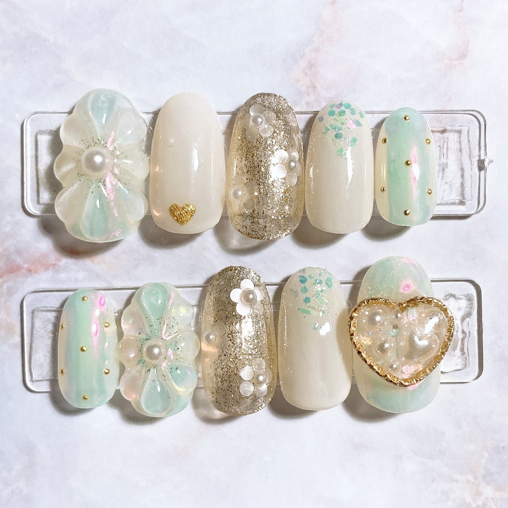 ネイルチップ オーロラ フラワー