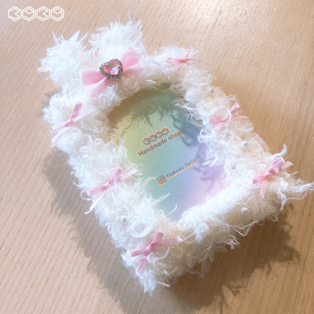 うさぎのふわふわトレカケース ピンク