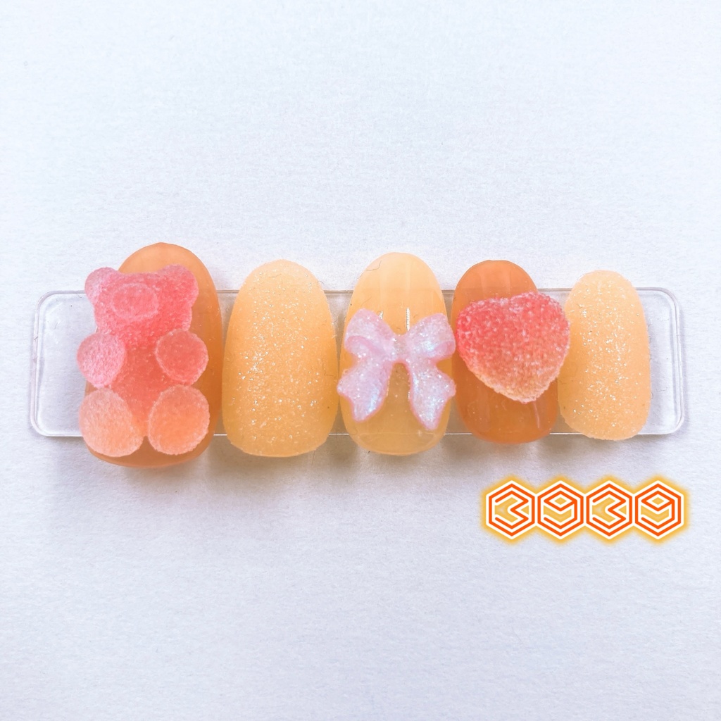 グミネイルチップ オレンジ レッド ピンク パープル ライトブルー イエロー ライトグリーン