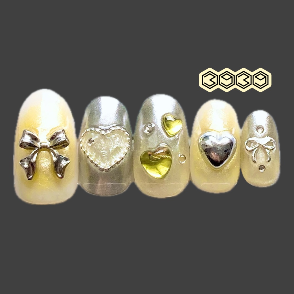 ネイルチップ 付け爪 Y2Kネイル ブラック ピンク イエロー グリーン ブルー パープル 韓国ネイル