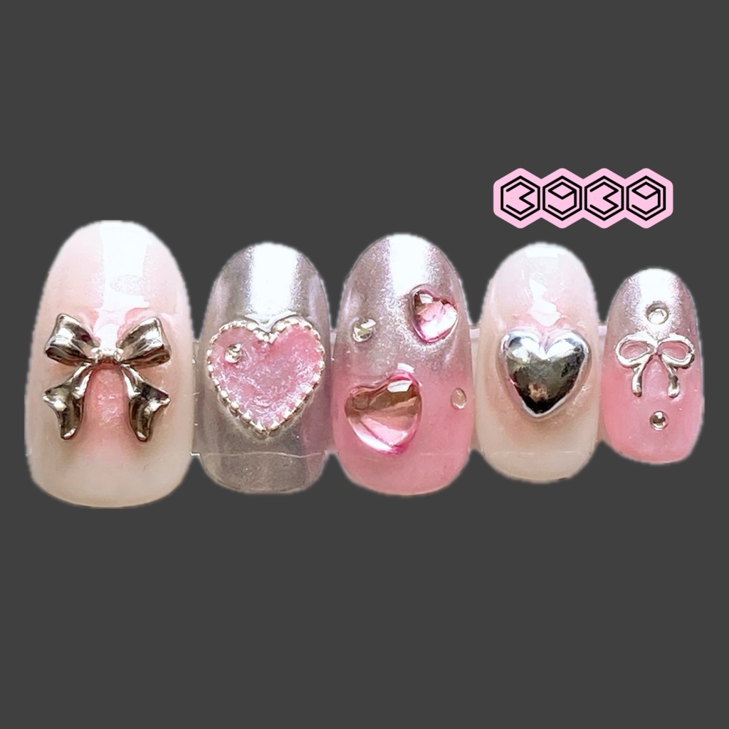 ネイルチップ 付け爪 Y2Kネイル ブラック ピンク イエロー グリーン ブルー パープル 韓国ネイル