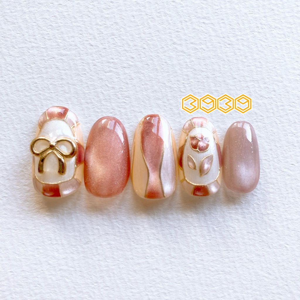 ネイルチップ ステンドグラスネイル リボンネイル 夏ネイル 推しネイル 付け爪 白 ブルー 青 水色 パープル 紫 グリーン 緑 イエロー 黄色 オレンジ ピンク 推し活ネイル メンカラネイル 付け爪