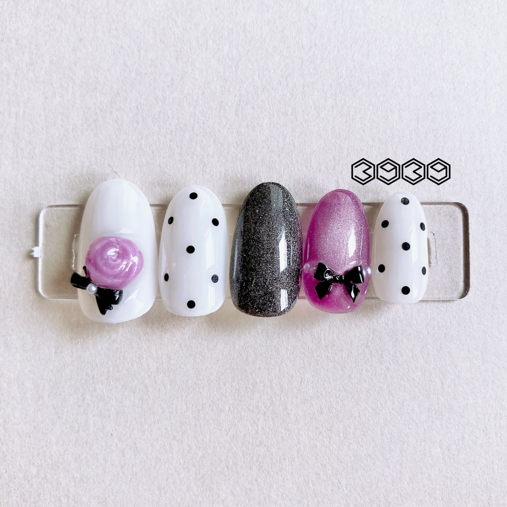 ネイルチップ パステルローズネイル モノトーンネイル 推しネイル 付け爪 白 ブルー 青 水色 パープル 紫 グリーン 緑 イエロー 黄色 オレンジ ピンク 推し活ネイル メンカラネイル