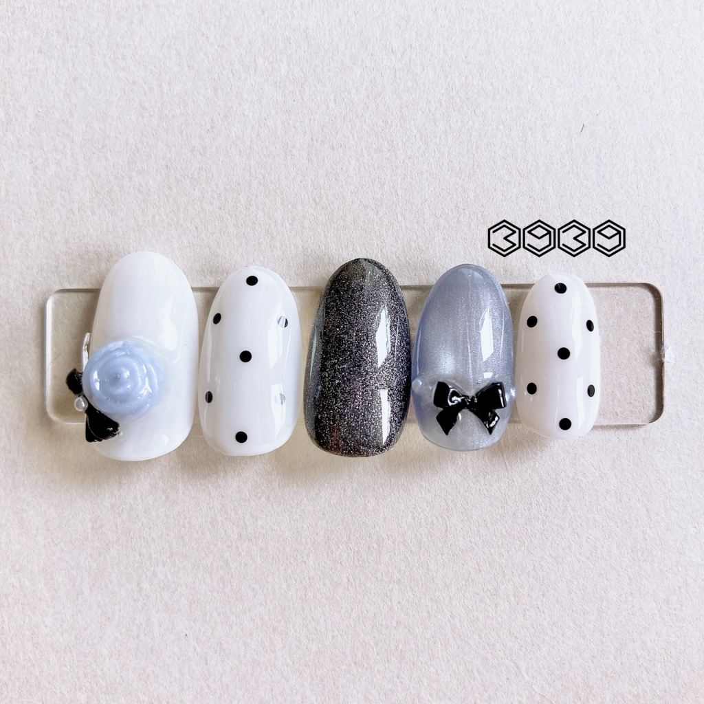 ネイルチップ パステルローズネイル モノトーンネイル 推しネイル 付け爪 白 ブルー 青 水色 パープル 紫 グリーン 緑 イエロー 黄色 オレンジ ピンク 推し活ネイル メンカラネイル