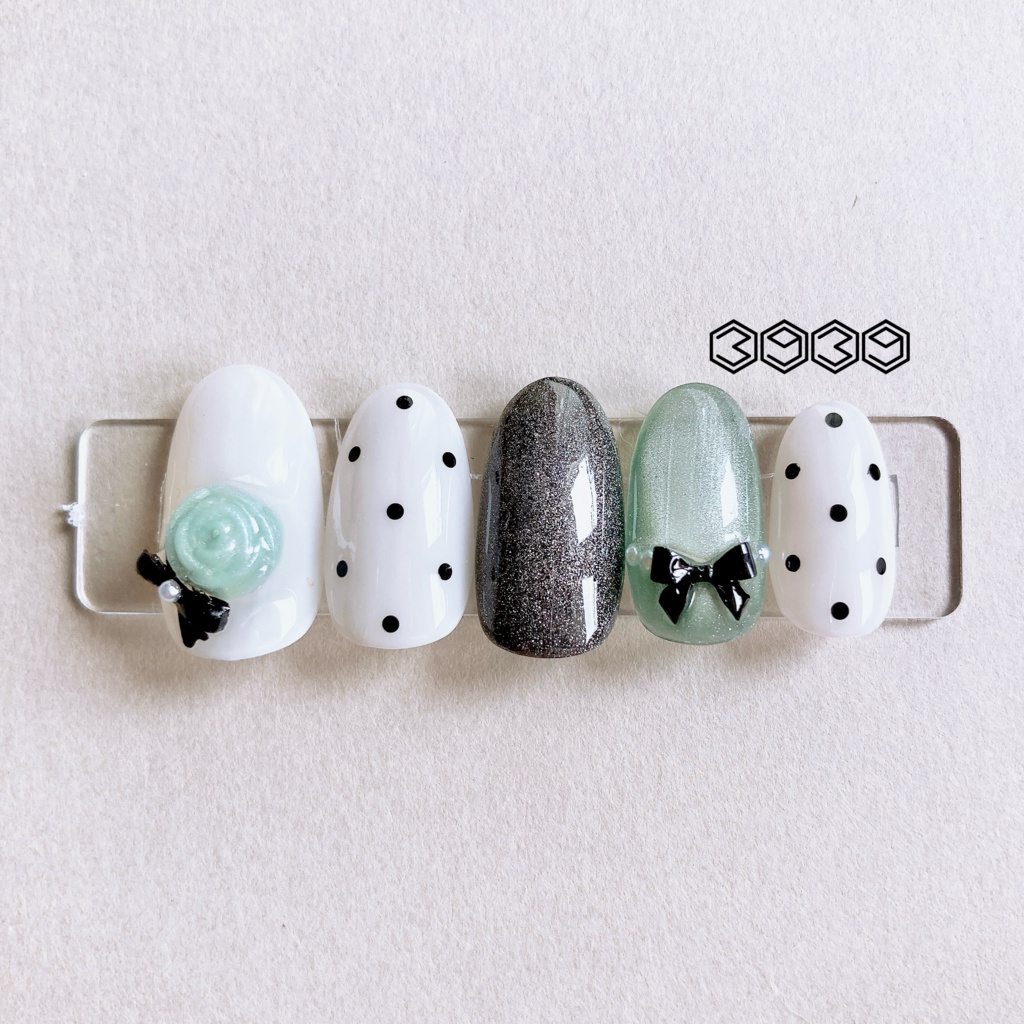 ネイルチップ パステルローズネイル モノトーンネイル 推しネイル 付け爪 白 ブルー 青 水色 パープル 紫 グリーン 緑 イエロー 黄色 オレンジ ピンク 推し活ネイル メンカラネイル