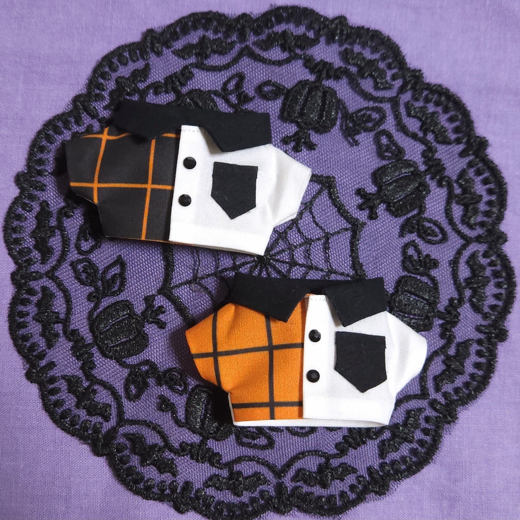 (ぬい)バイカラーシャツ　Halloween Edition