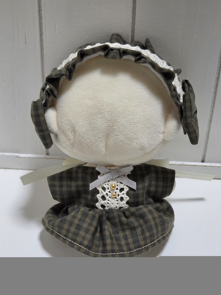 (ぬい)チェックワンピ&ヘッドドレス