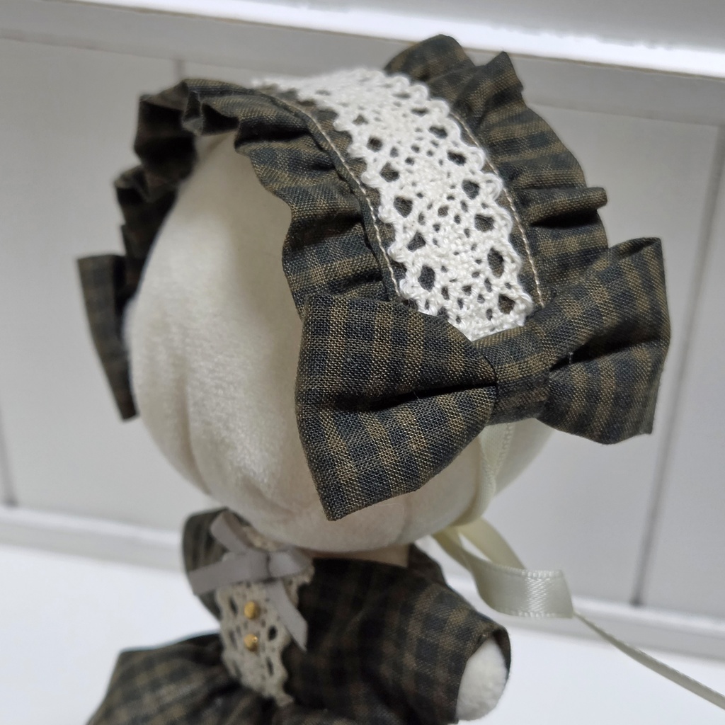(ぬい)チェックワンピ&ヘッドドレス