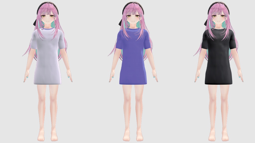 【女装男子の曾我くん専用】Tシャツワンピース【VRChat対応】