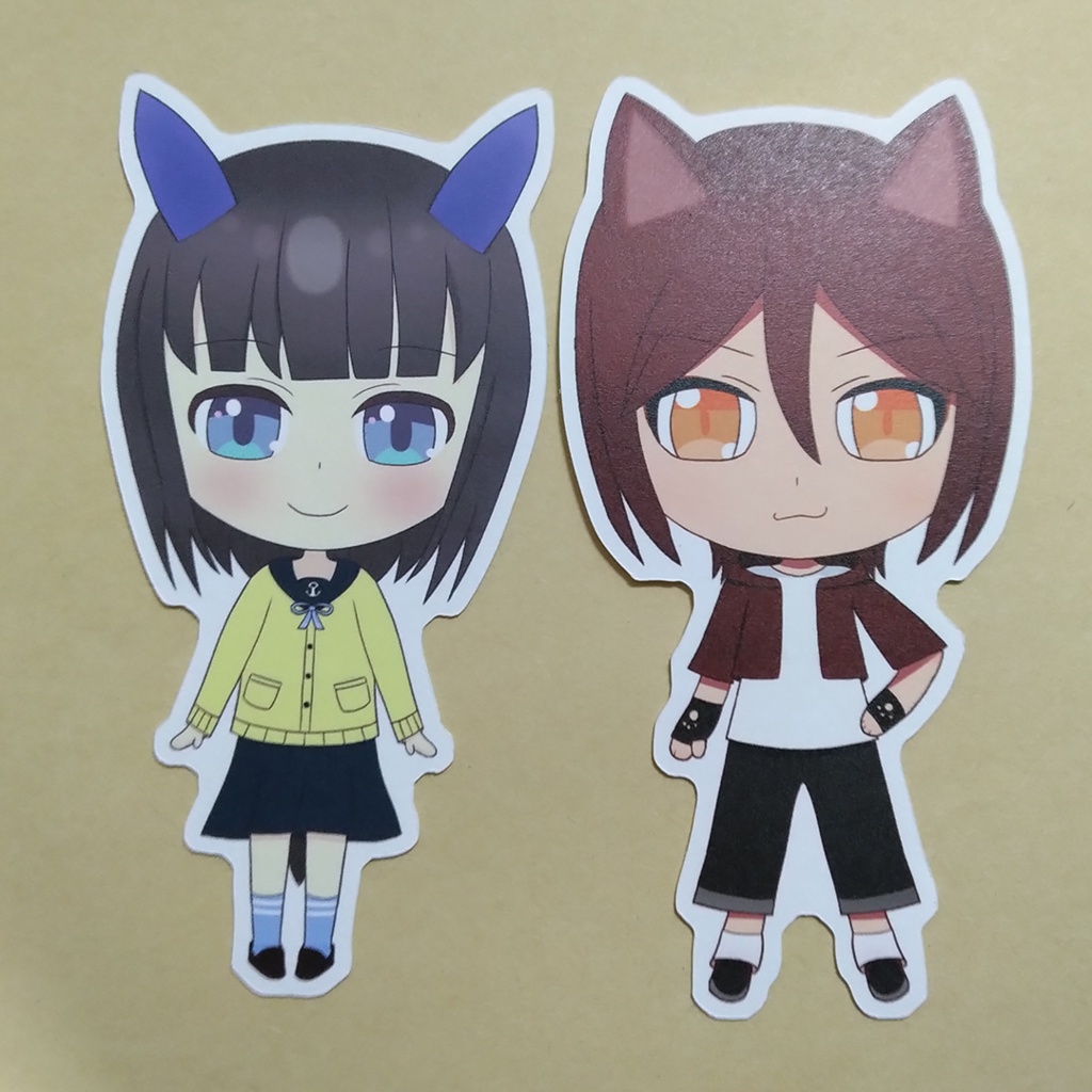 有島リツ&アタナシア・レーデル ダイカットシール 100mm