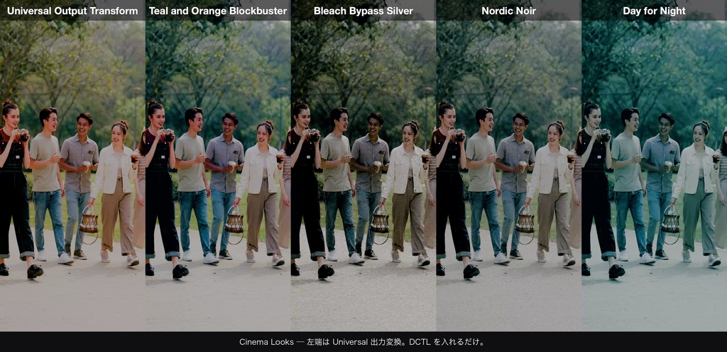 Cinema Looks 4|DaVinci Resolve 用 映画的グレードDCTL(効き量0〜1可変・11カメラ対応)