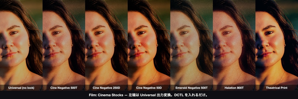 Film: Cinema Stocks 6|DaVinci Resolve 用 映画のための乳剤DCTL(ハレーション0〜2・粒0〜0.3・11カメラ対応)
