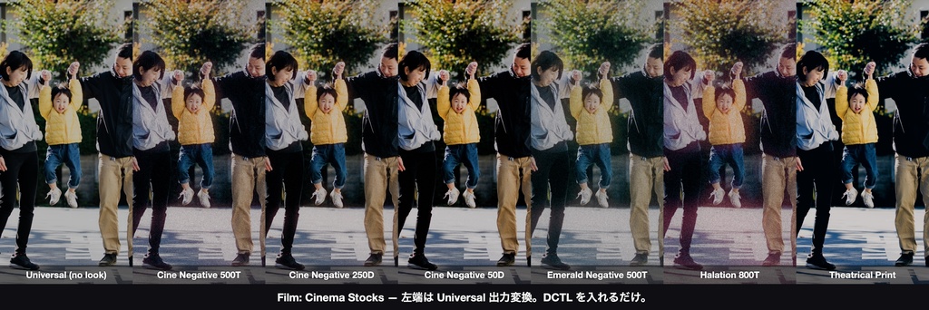 Film: Cinema Stocks 6|DaVinci Resolve 用 映画のための乳剤DCTL(ハレーション0〜2・粒0〜0.3・11カメラ対応)