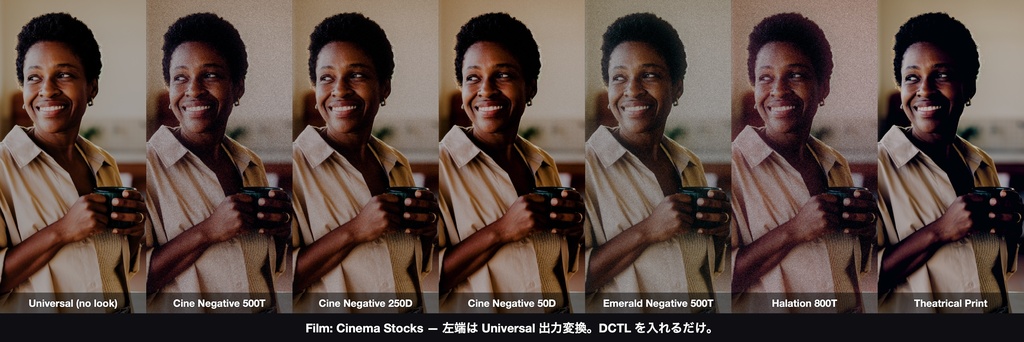 Film: Cinema Stocks 6|DaVinci Resolve 用 映画のための乳剤DCTL(ハレーション0〜2・粒0〜0.3・11カメラ対応)