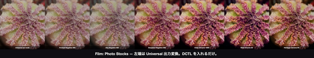 Film: Photo Stocks 6|DaVinci Resolve 用 写真フィルムの乳剤DCTL(ネガ3・リバーサル3・11カメラ対応)
