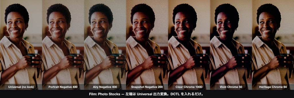 Film: Photo Stocks 6|DaVinci Resolve 用 写真フィルムの乳剤DCTL(ネガ3・リバーサル3・11カメラ対応)