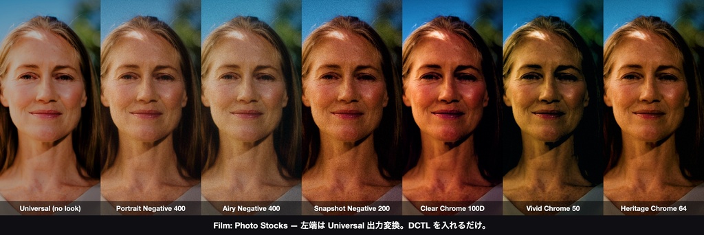 Film: Photo Stocks 6|DaVinci Resolve 用 写真フィルムの乳剤DCTL(ネガ3・リバーサル3・11カメラ対応)