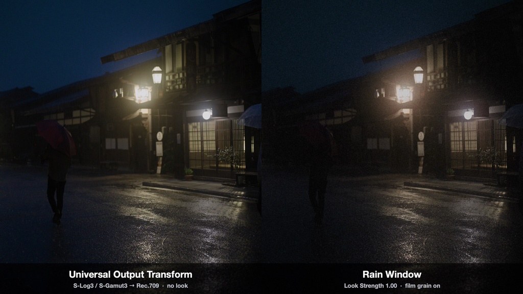 Rain Window|DaVinci Resolve 用 沈んだ街に赤だけが残るルックDCTL(マット・ハレーション・11カメラ対応)