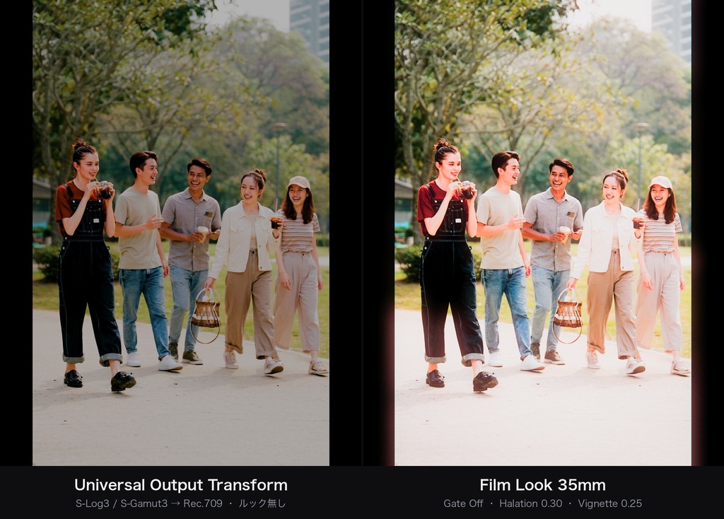 Film Look 35mm|DaVinci Resolve 用 光学テクスチャDCTL(ハレ・散乱・四隅・画角/11カメラ対応)