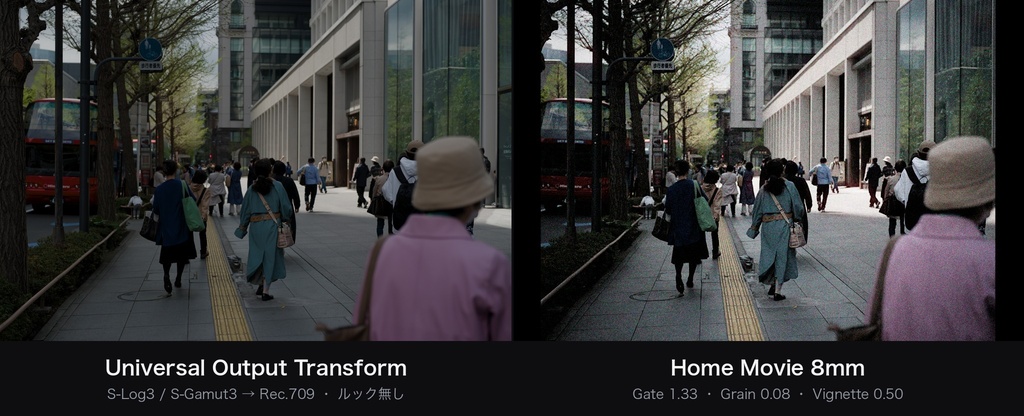Home Movie 8mm|DaVinci Resolve 用 家庭用8mmDCTL(色つきの粒・1.33画角・強い四隅)