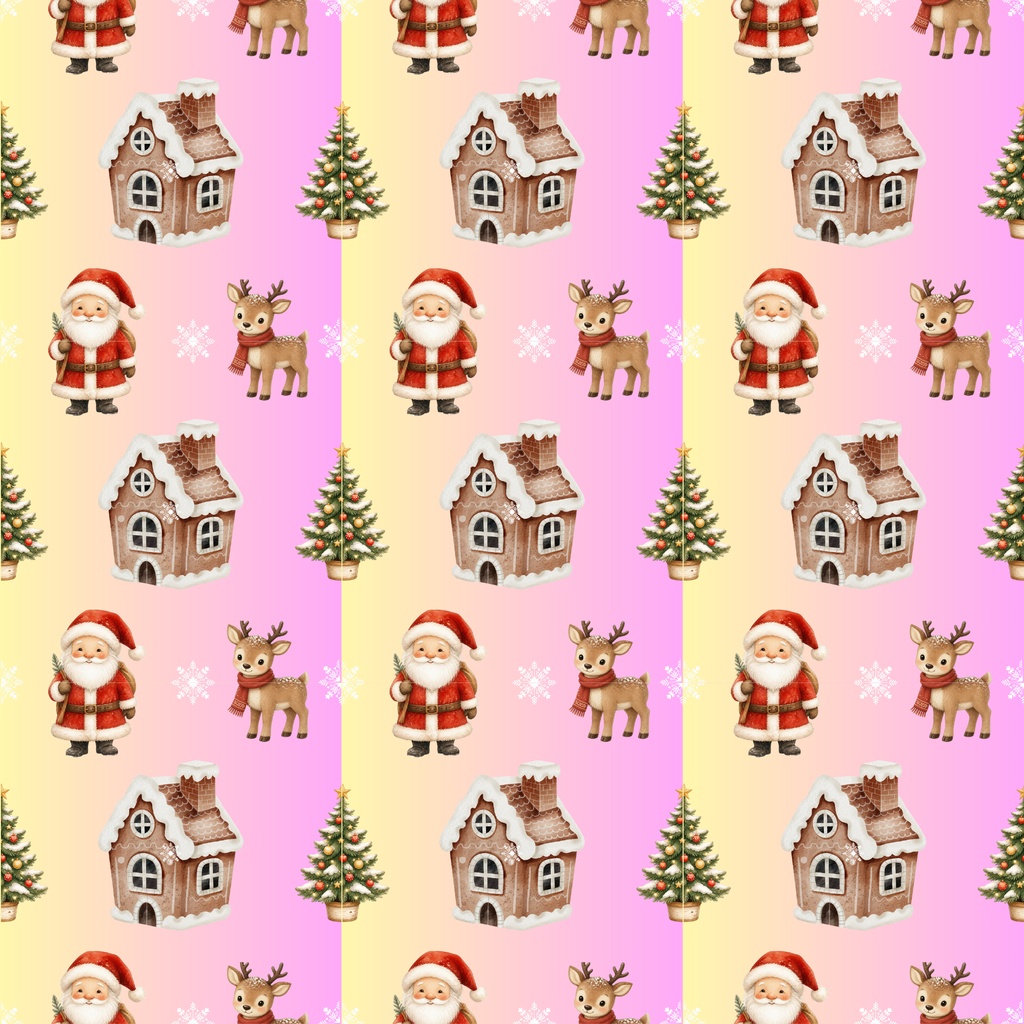 クリスマスのデジタルペーパー3枚セット② カラフル シームレスパターン