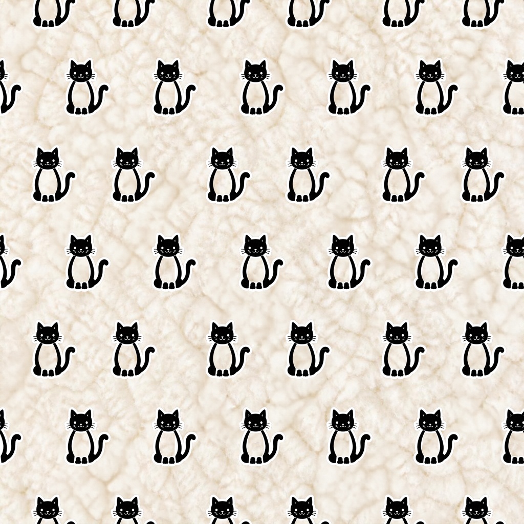 ふわもこねこのデジタルペーパー 3色セット|ホワイト・クリーム・ピンク|ファー風背景の猫柄